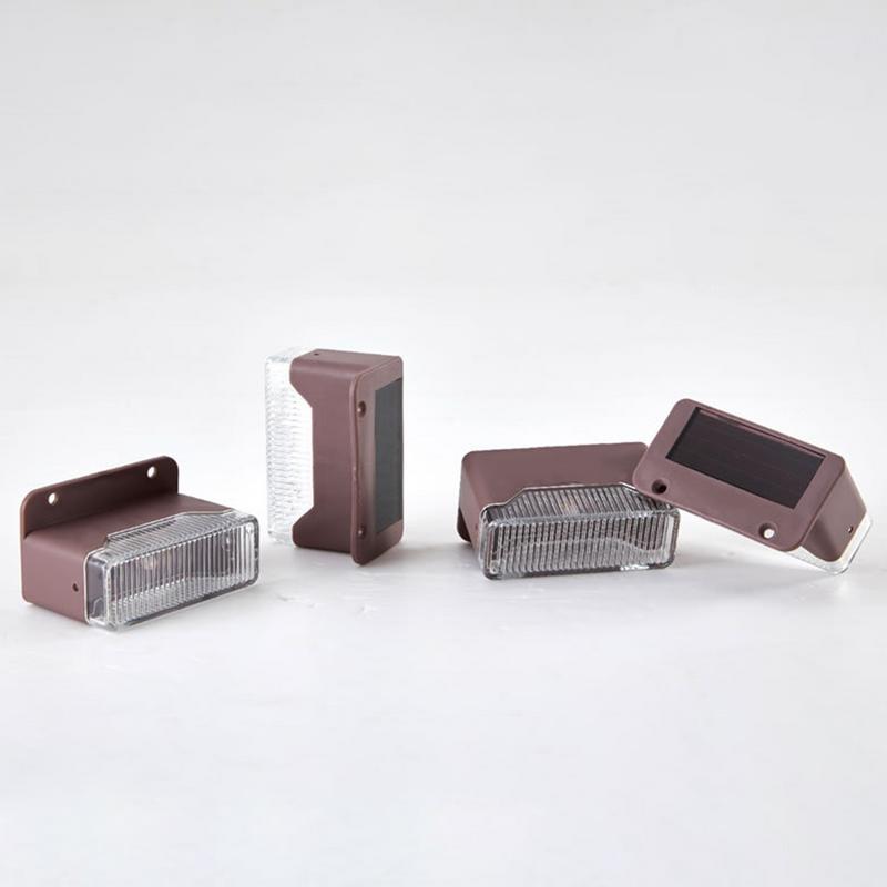 Warm Light Source LED Solar Step Lamp Path Stair Outdoor Garden Lights Waterproof Light Decoration For Patio Stair 4 Pcs