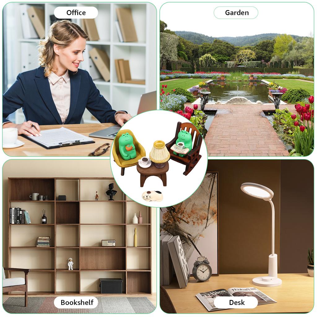 Set de figurine de broasca 7 buc Set de broasca in miniatura decor de gradina Set de decoratiuni de broasca Mini sculptura pentru birou decor dormitor cadou de aniversare