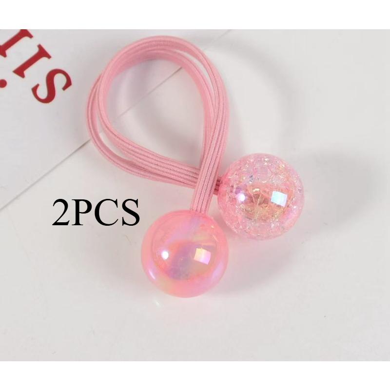 2 Stück. Dopamin-Haargummis in Candy-Farben: Hochelastische Doppelt-Explosionsbälle, Nicht-schädigendes Haar-Accessoire für Frauen