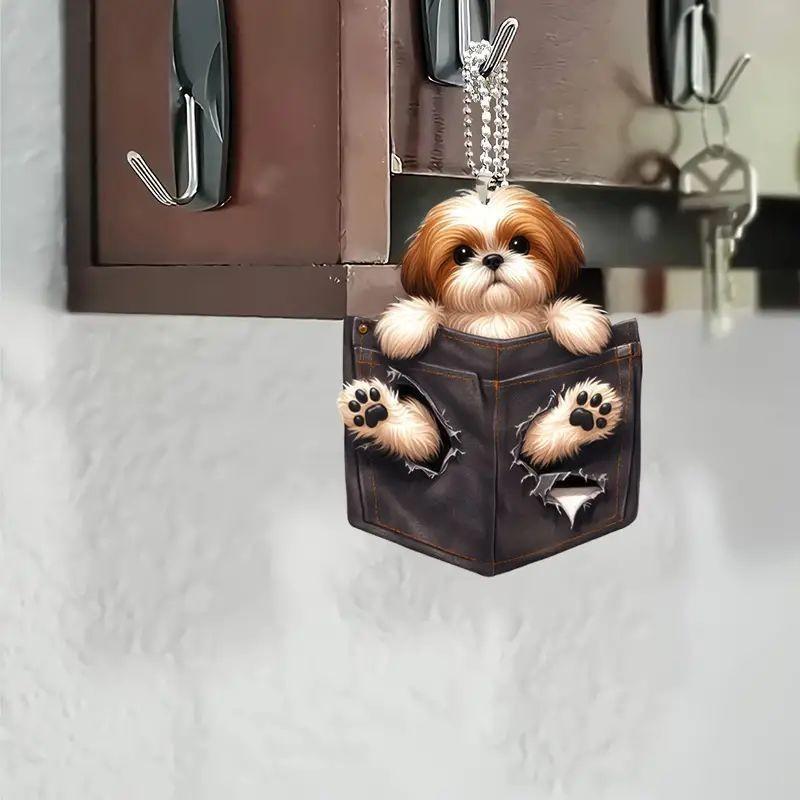 Dog Adorable Acrylic Backpack Decoration For Car Mirror Stylish Cartoon Accessory