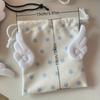 Cute Plush Wing & Star Storage Pouch - Soft Polyester Zipper Pouch for Jewelry, Makeup, Stationery