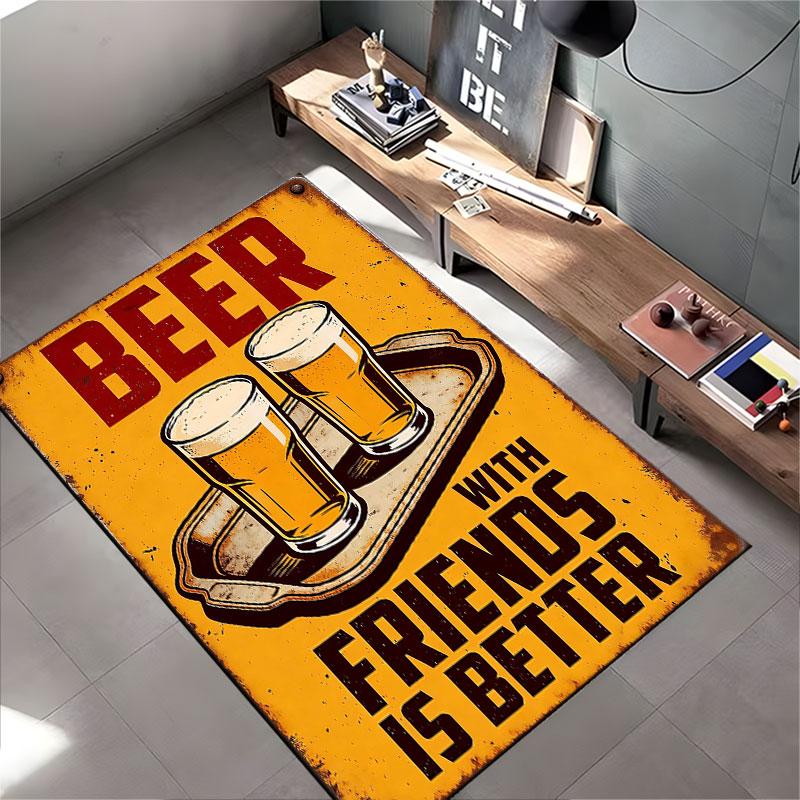 Beer With Friends Art Carpet suitable as a non-slip mat for the living room or bedroom sofa