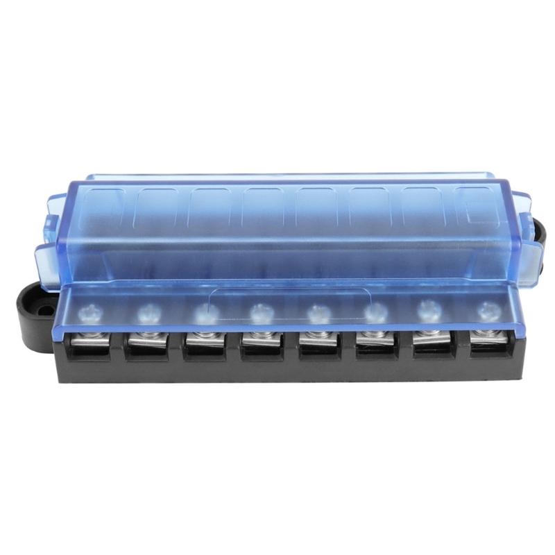 Car Fuses Box Circuit Block with Screw Connections, 4/6/8 Way Multiple Output Positions and Mounting Ears