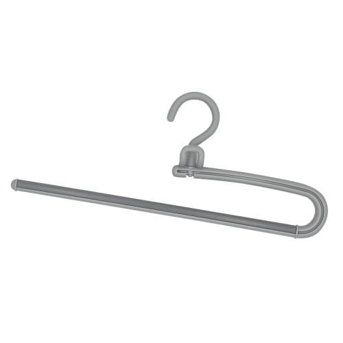 Shinkohanger Mono Closet Slacks Hanger Set of 2 with Connecting Hooks and Swivel Hooks, Gray