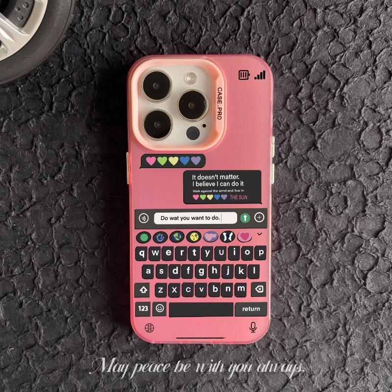 Farbiges Sier Doppelschicht-Case für Iphone 16 15 14 13 12 Pro Max Besprühte Hartschale Tastatur Handyhülle Coole Rückseiten-Cases