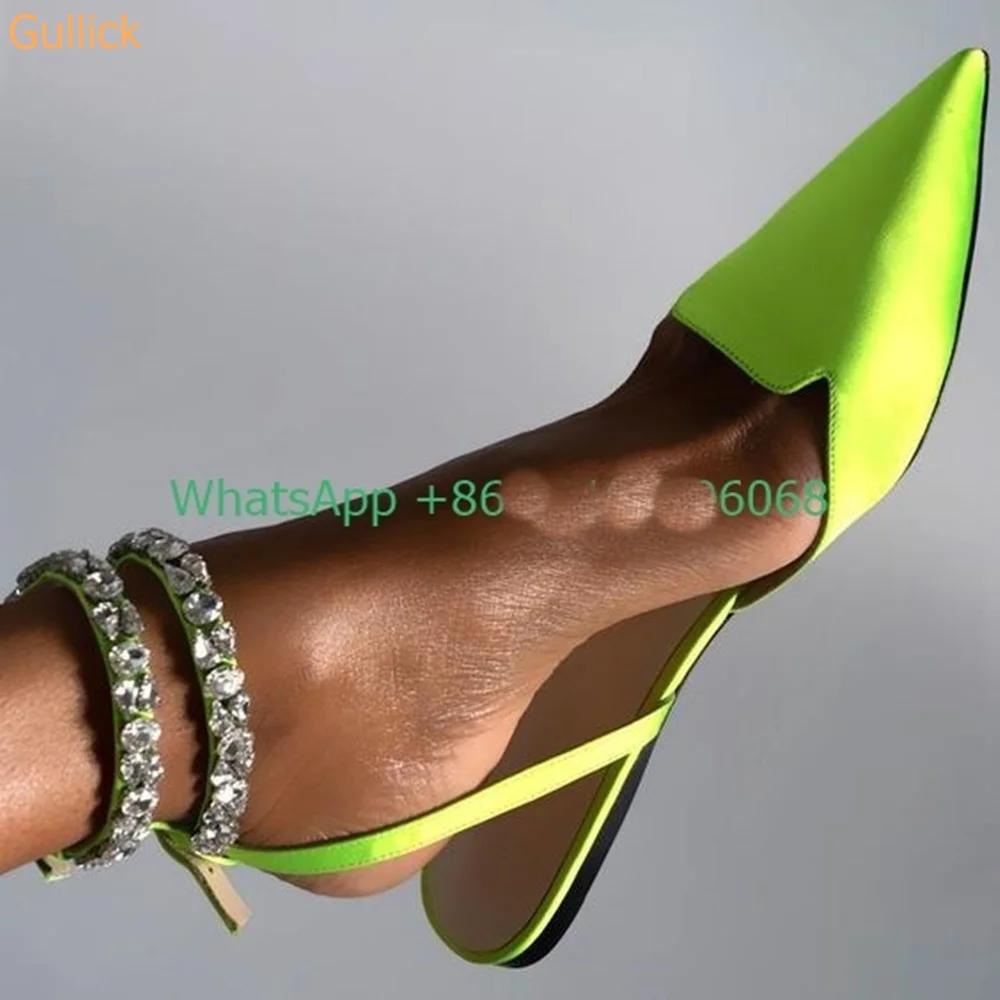 Dámské špičaté baleríny s diamantovou výzdobou a šněrováním kolem kotníku, obuv pro každý den, venkovní obuv, sandály slingback velikost 43