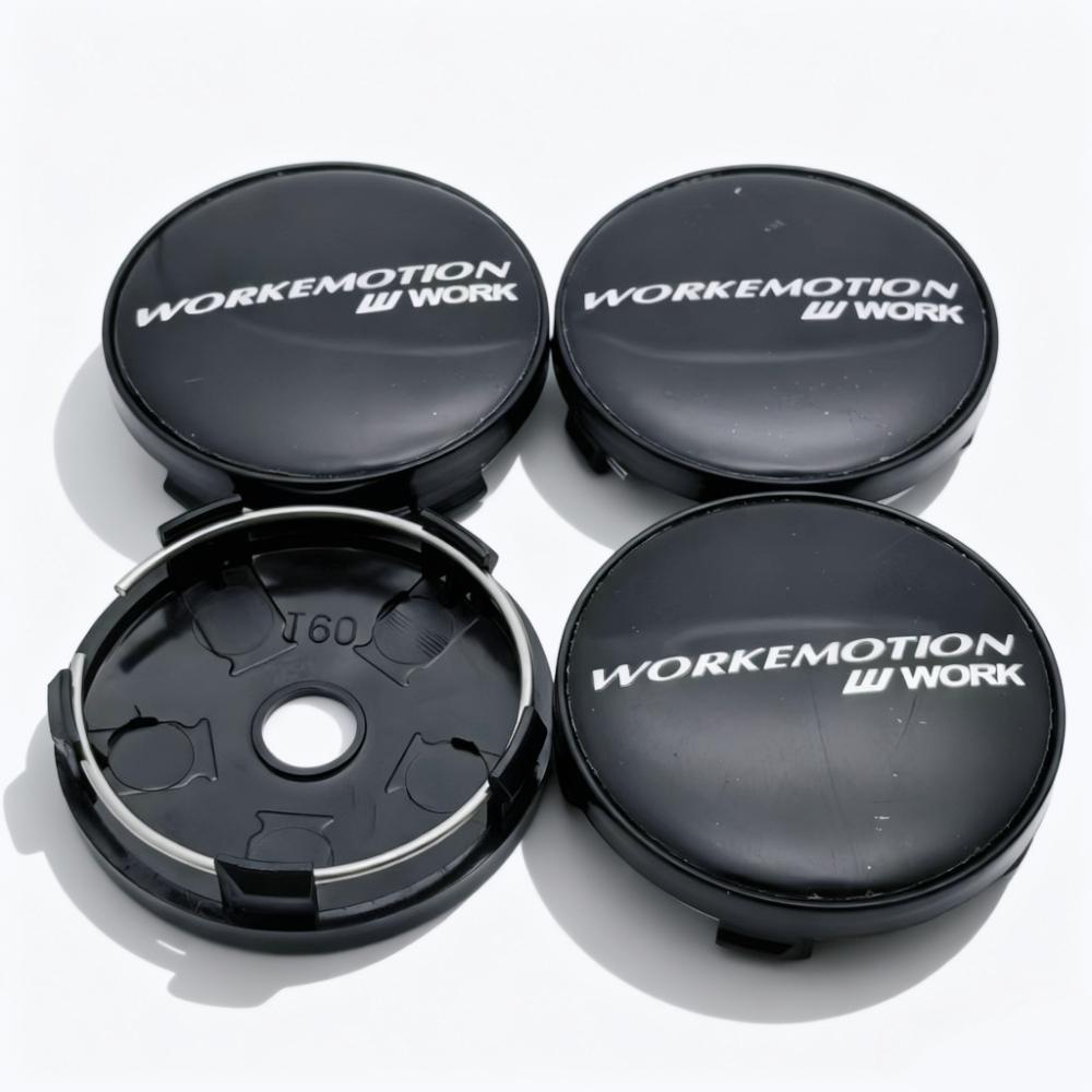 4pcs W Work Emotion Logo Emblem Car Wheel Center Caps 60MM 56MM Wheels Hub Cap Workemotion Badge Rim Hubcaps Cover Accessories