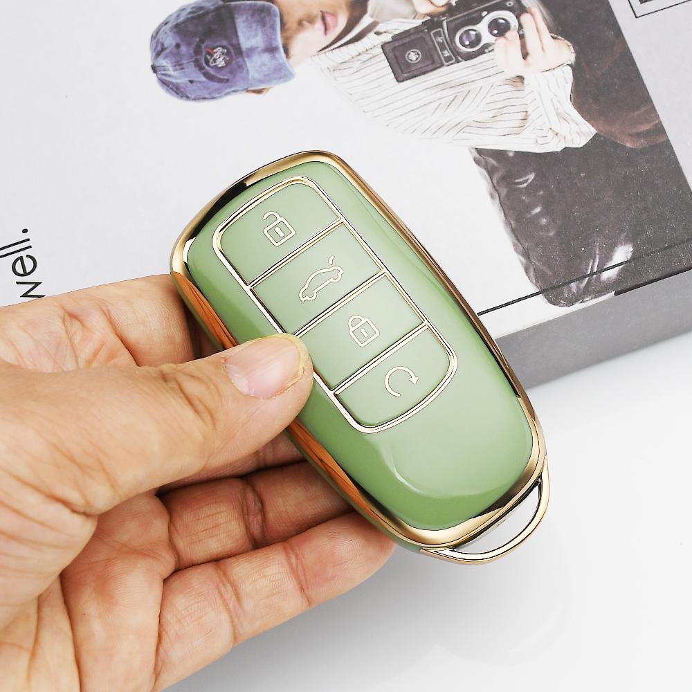 Gold Edge Auto Shell Keyless Fob Holder For Chery Tiggo 8 Pro Tiggo 8Plus New 5 Plus 7Pro Omoda C5 5 Fx Tpu Car Key Case Cover