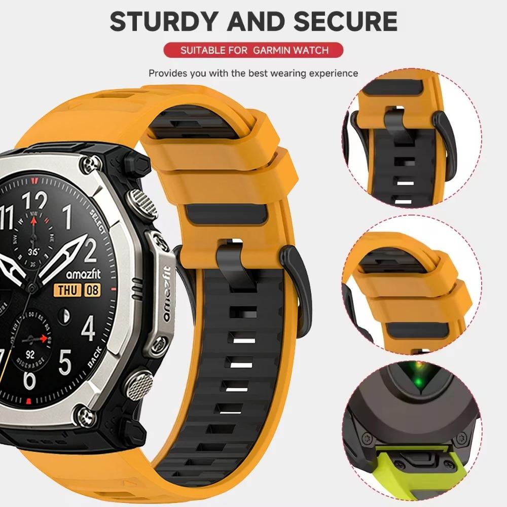 Quick Fit 20mm 22mm 26mm Silicone Strap for Amazfit T-Rex Ultra 2 51mm Outdoor Bracelet for Garmin Fenix 8/E/Tactix 8/Quatix 8