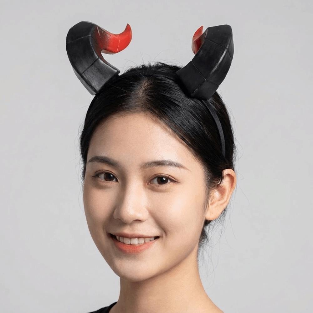 Gothic Ox Horn Headband Dark Style Halloween Headband Cow Horn Hair Hoop Stage Performance