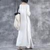 Women Simple Fashion Loose Baggy Long Maxi Dress Half Sleeve Split Plus Size For Effortless Elegance