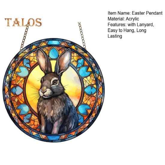 Easter Pendant Hanging Decoration with Lanyard Easy To Hang Rabbit Pattern Design Wide Application Window Acrylic Pendant