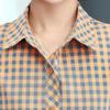 2026 Spring/Autumn Plaid Cotton Long-Sleeve Cardigan Shirt for Middle-Aged Women