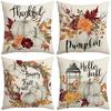 New Autumn Thanksgiving Throw Pillow Cover Pumpkin Garland Home Decor Supplies Linen Throw Pillow Cover