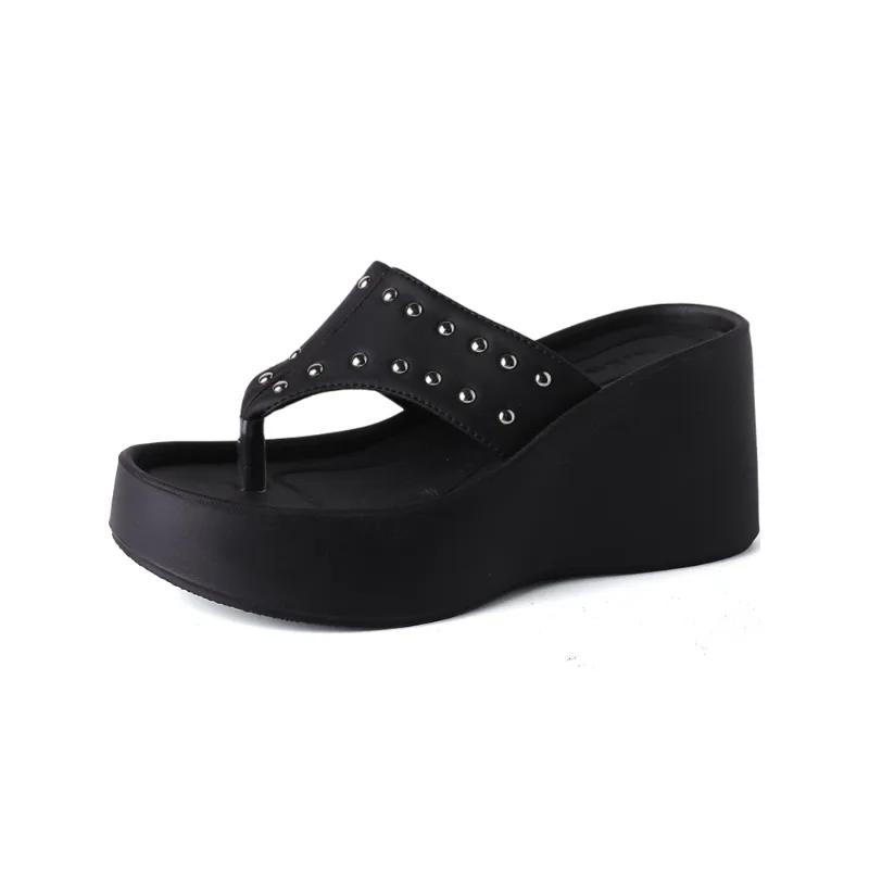 Fashion Summers Chunky Women Slippers Fashion Elegant Clip Toe Platform Wedges Heel Slides Shoes Ladies Casaul Outdoor Beach Sandalias