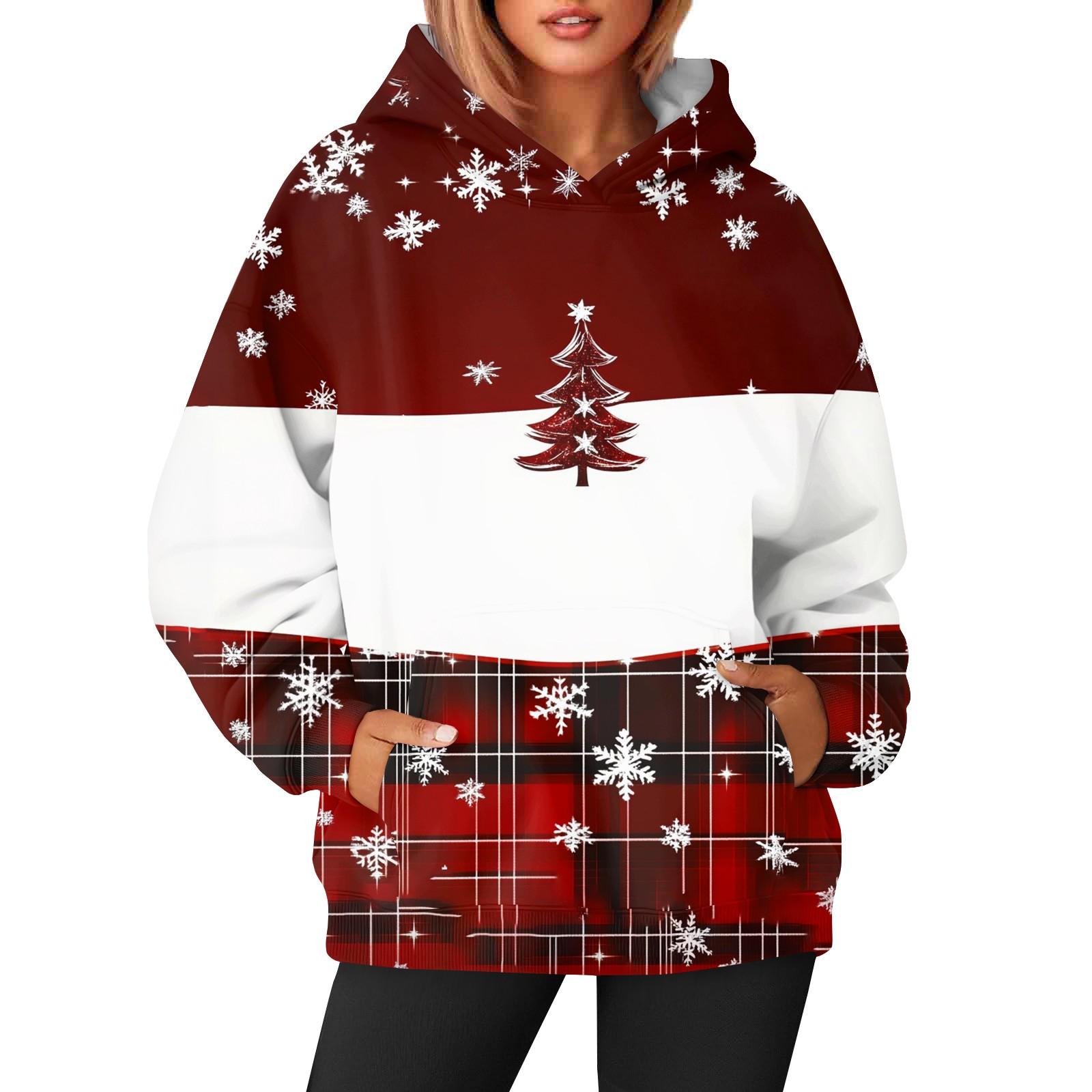 

Женская модная и повседневная толстовка с капюшоном и длинными рукавами с принтом S винный