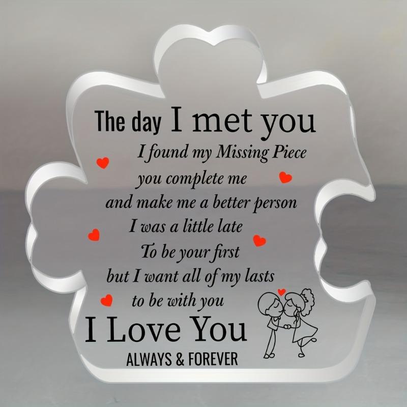 

2D Flat I Love You Acrylic Puzzle Desktop Decoration, Suitable for wall decoration, porch, room, villa, accents Home, Hallway, or Workplace - Rustic 10*10CM