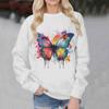 New 2024 Women Hooded Less Pullover Sweatshirt Sports Casual Loose Top Flower Printing Autumn Winter Hoodies Female Streetwear