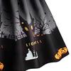 Women Short Sleeve Halloween Retro Lace Vintage Dress A Line  Swing Dress