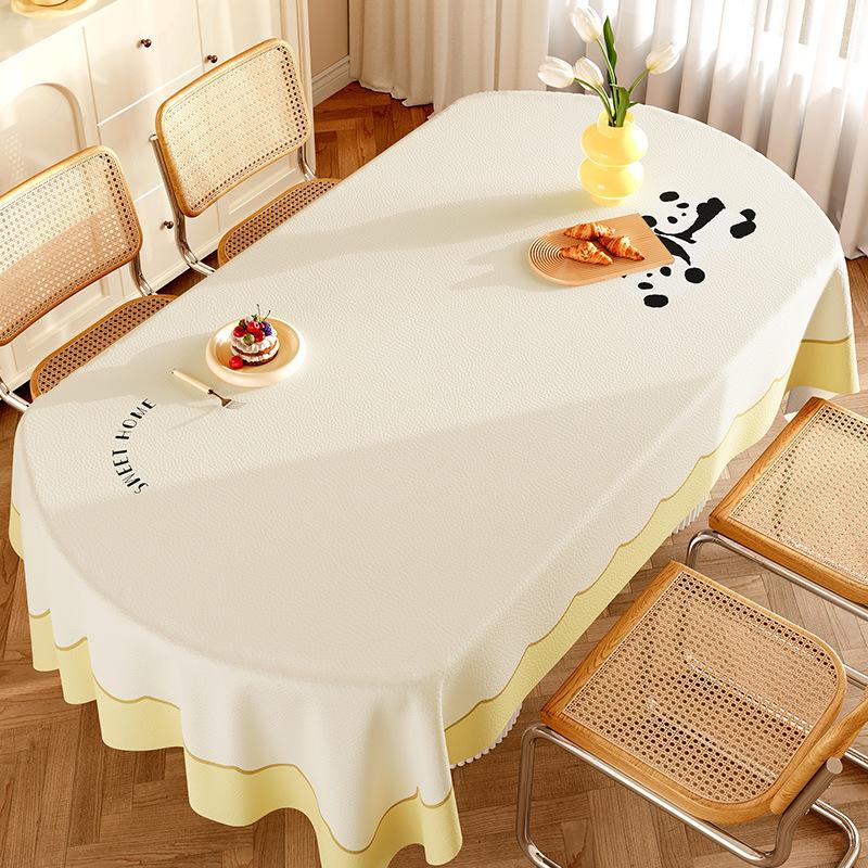 Luxury Cartoon Printed Waterproof Tablecloth High-End Lambskin Table Cover for Living Room Soft Easy-Care Furniture Protector