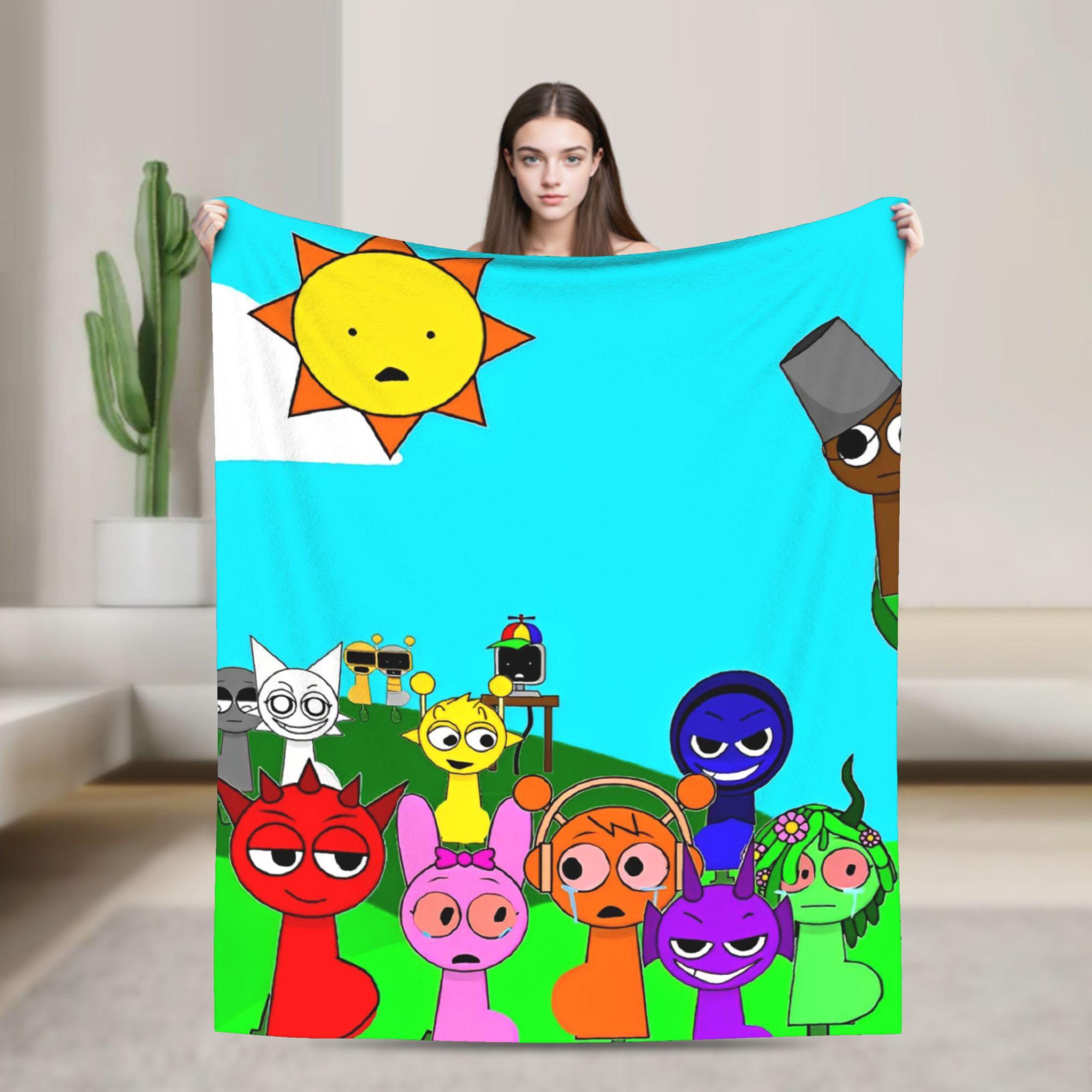 

Sprunkis Knitted Blankets Velvet Lightweight Throw Blanket for Bed Bedroom Quilt 75x90cm