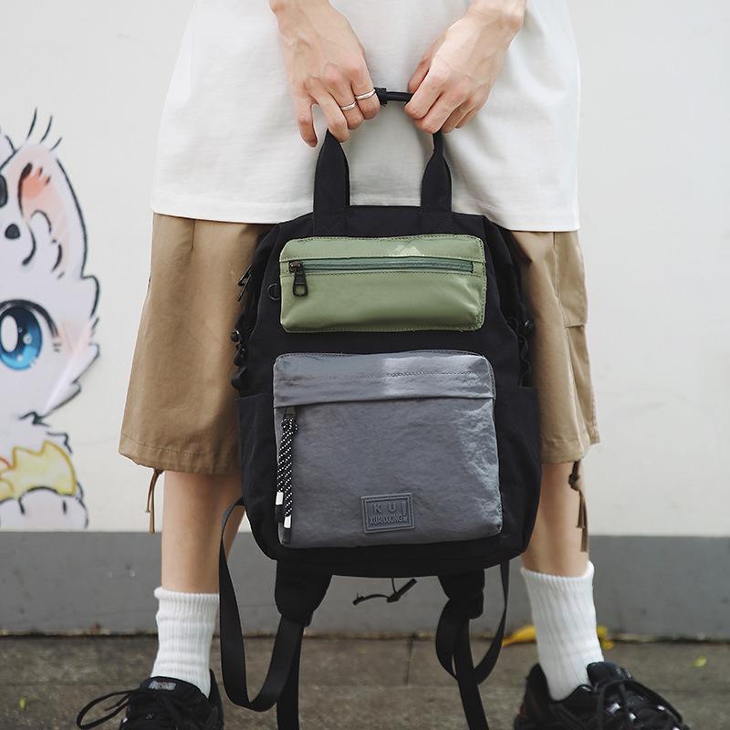 Schoolbag Autumn and Winter Casual Backpack Couple Outdoor Travel Mountaineering Backpack Korean Lightweight Contrasting Color Handbag