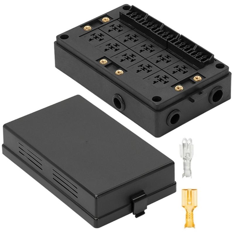 12V Automotive Relays Fuses Box with 10 Slots & 15 Amp Capacity Relays Panel set for Car Truck Electrical System Upgrades 1