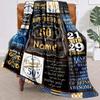 Happy 50Th Birthday Blue Customize Your Name Blanket Warm Comfortable Soft Blanket For Chair Office Sofa Bed Sofa Office Camping Suitable For Gifting