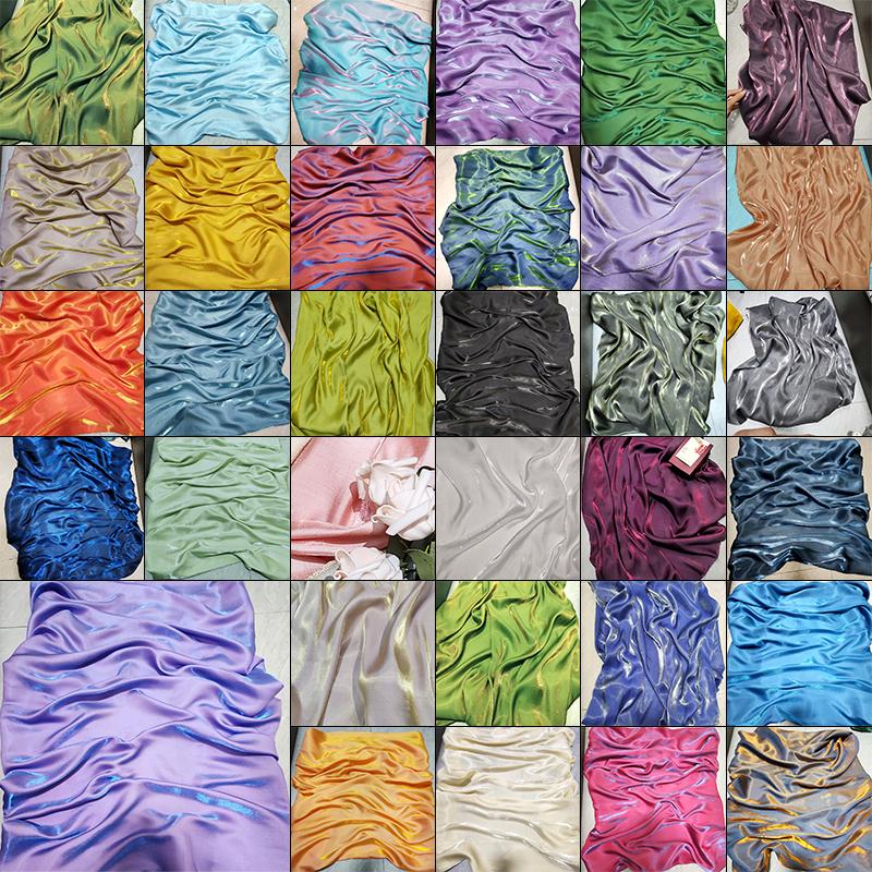 1M Glossy Silk Gradient Fabric Polyester Holographic Gradient Shiny Fabric For Diy Sewing Hanfu Dress Tablecloth Background