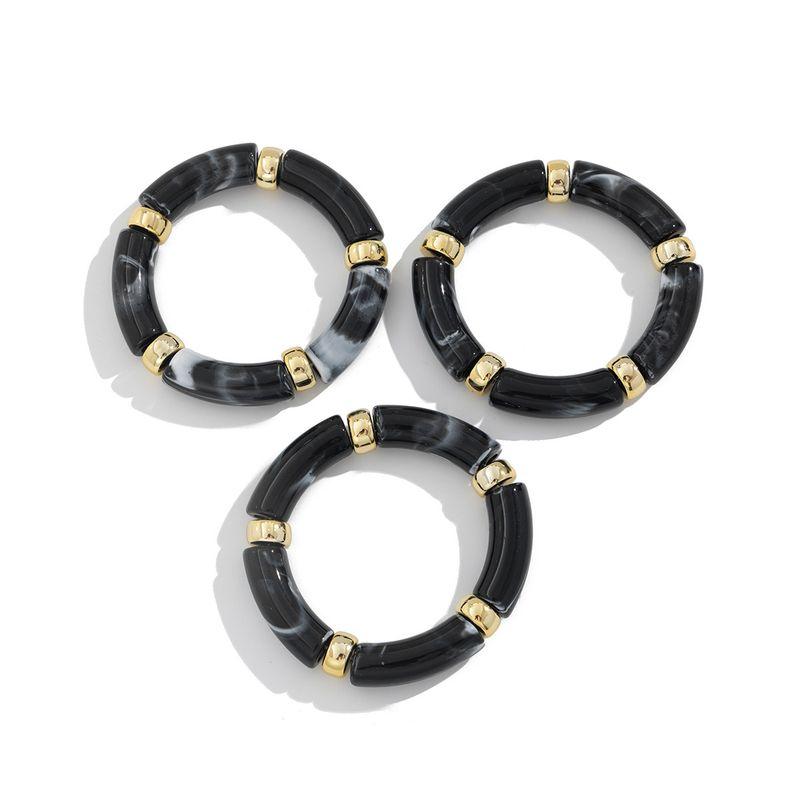

3-Piece Smudges Elbow Patchwork Bracelet Suit Female Fashion Fashion Trendy Personality Photo Taking Accessories Black