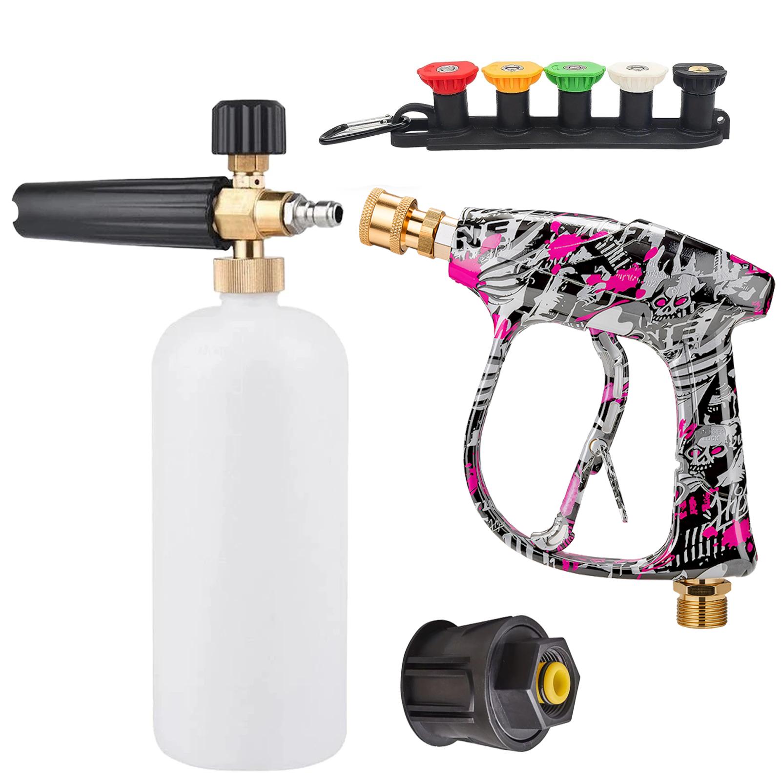 

For Car Washing & Patio Garden Cleaning 2026 New Graffiti Washer Gun, with Foam Cannon, Adapter & 5-Color Nozzle Kit