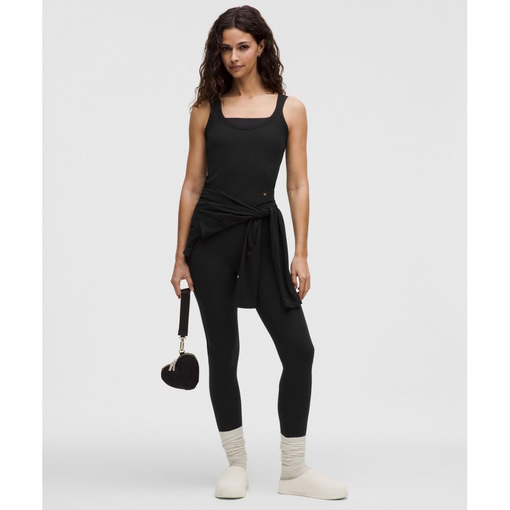 Lululemon Nulu Ribbed Cropped Tank Top  Heart Black