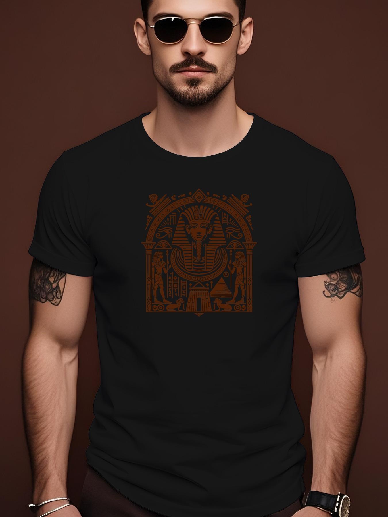 [Everyday Comfort] Egyptian Pharaoh Graphic Cotton Tshirt... XXXL