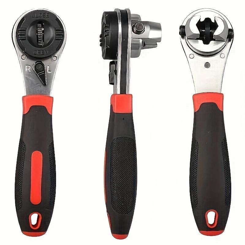Adjustable Ratchet Wrench Set, Universal Multifunctional Durable Tool, 6-22 Bi Directional Quick Lok Mechanism, Mechanical Operation,Power Supply