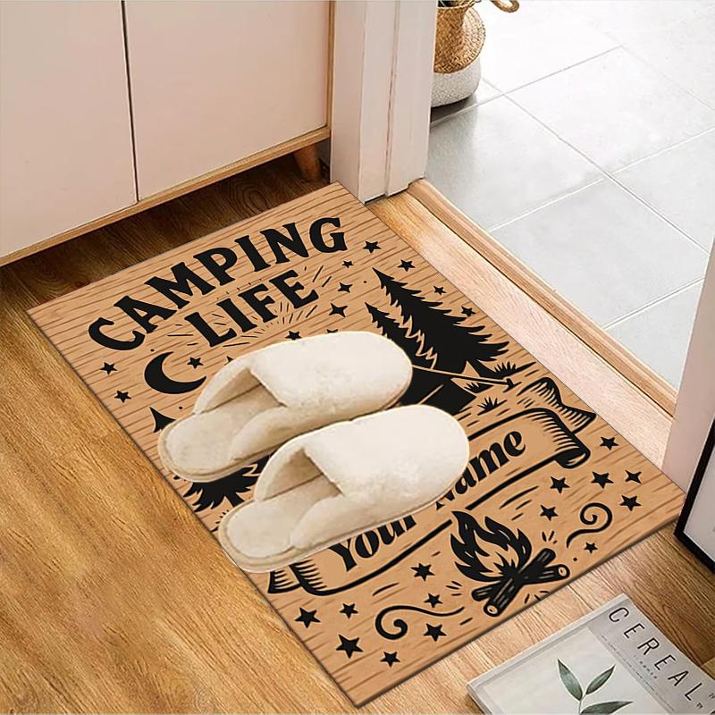 1PC Custom Name Life Adventure Theme Floor Mat Ideal for Living Room, Game Rooms, Office, Bedroom, Floor Mat Playful Design
