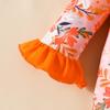 Adorable Baby Floral Flare Sleeve Jumpsuit with Hat & Headband (0-1Y)