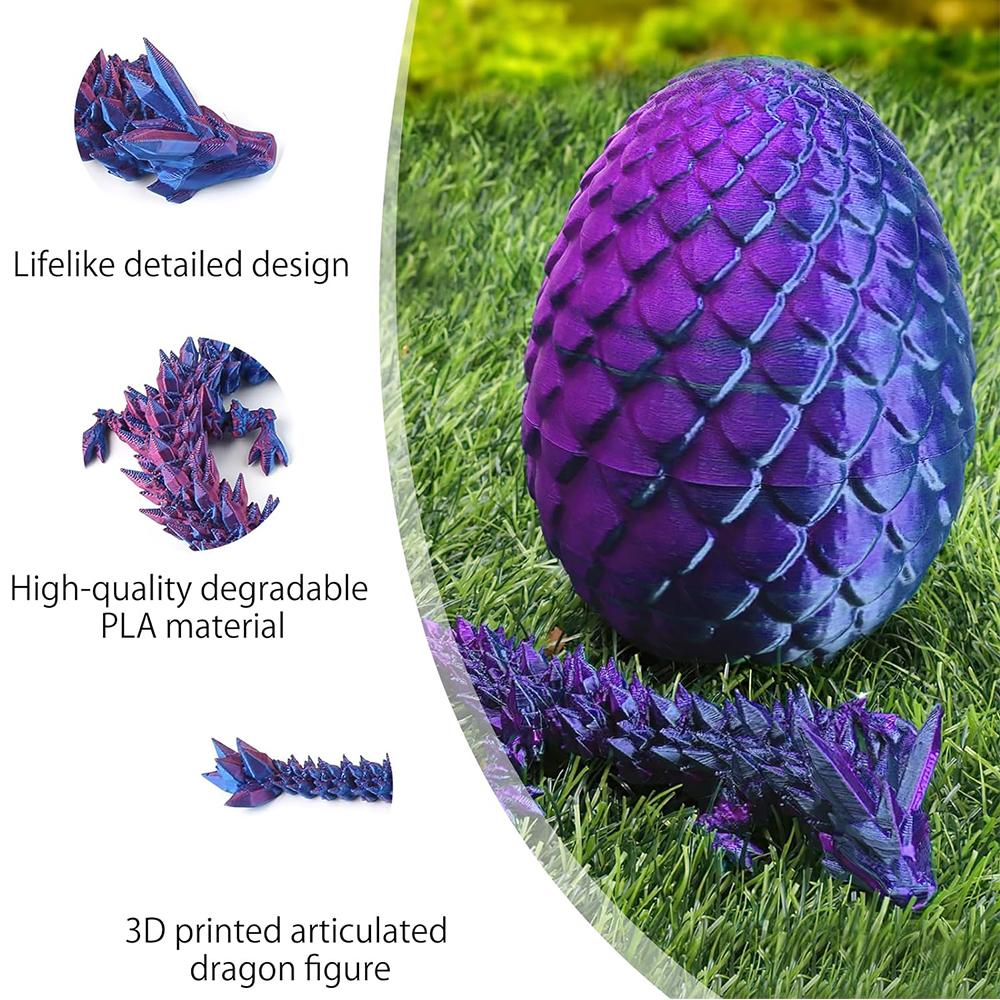 3D Printed Dragon Articulated Dragon Toys Purple For Home Office Accessories