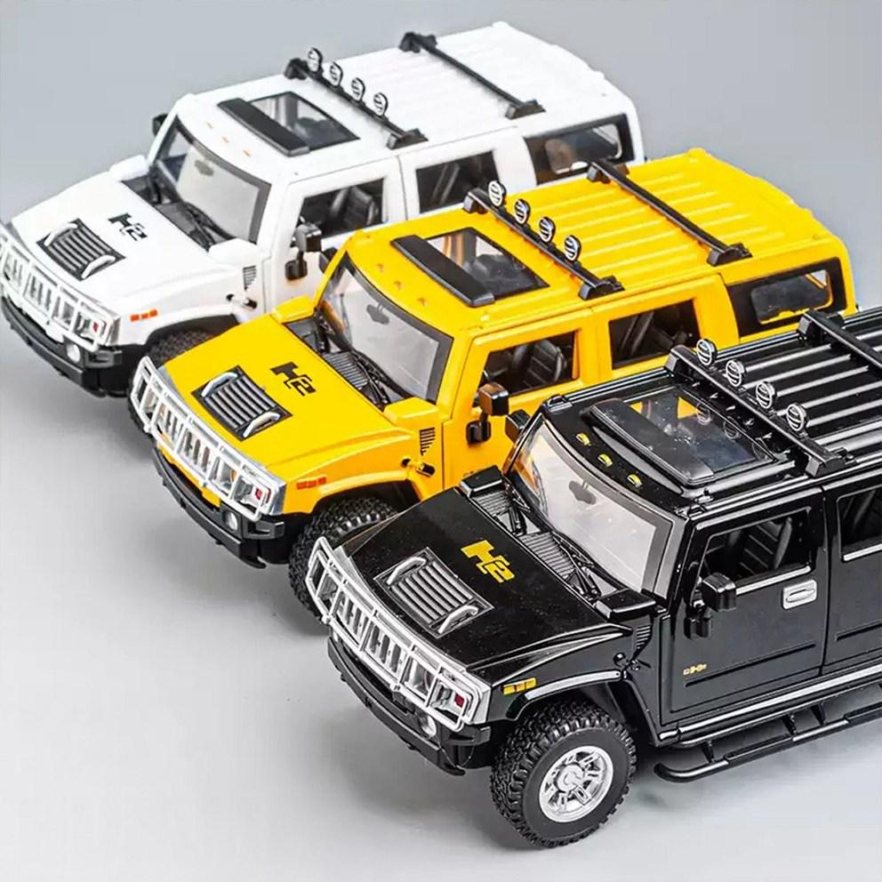 MEIN AUTO 1:1:24 Die-Cast Metall Hummer H2 Modellauto Sammlerfigur, Gelb