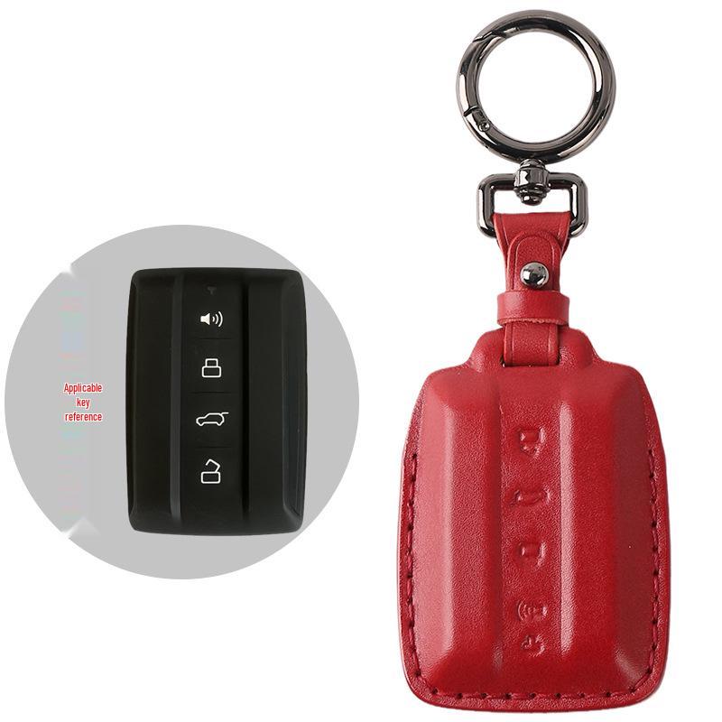 

Handmade Genuine Leather Key Case for Tank 300 with New Wey Logo вино красного