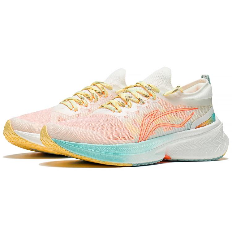 New LiNing Feidian Discovery Running Shoes Women's Orange White Blue ARMS008-5