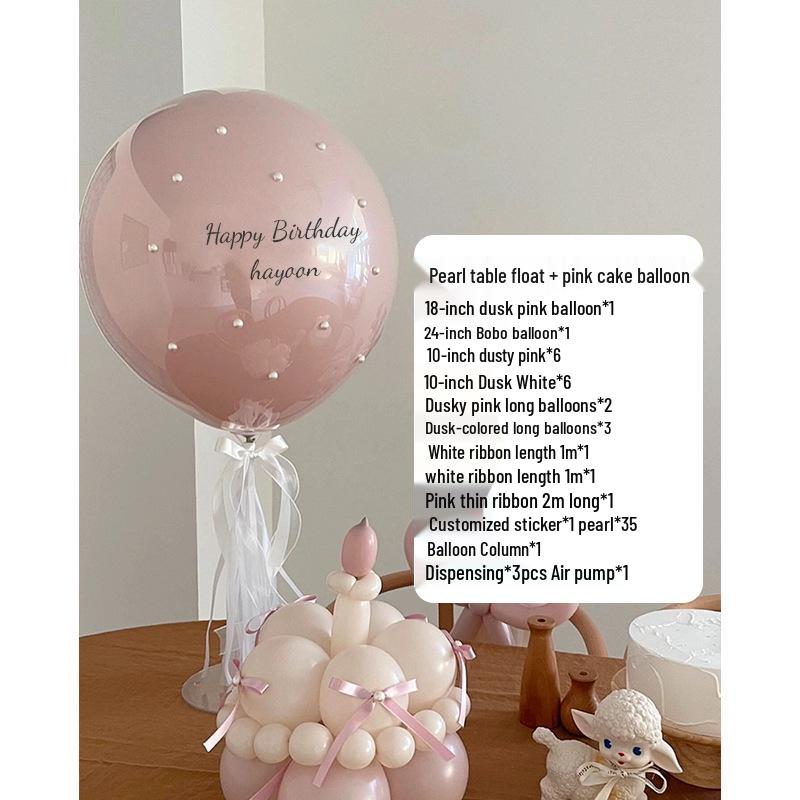 Rosa Perlen-Kuchenballons, Geburtstags- & Hochzeitsdekorationen, Bobo-Ballons für Partys & Anträge