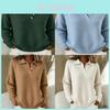 Cozy Fall Winter Womens Polo Sweater With Long Sleeves And Buttons For Casual Wear