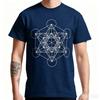 Cotton  Vintage Sacred Geometry Metatron Cube TShirt Unisex Casual Streetwear Mystic Symbol Short Sleeve Tees