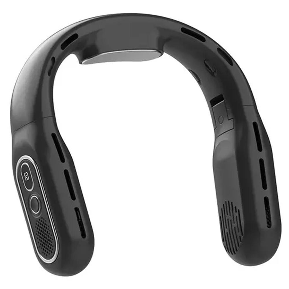 

Bladeless Neck Fan 2000mAh Personal Fan with 3 Wind Speed LED Battery Display Black