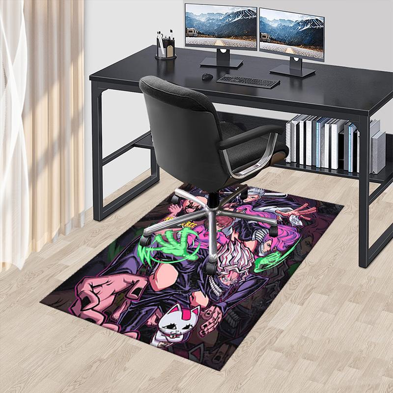 

1pc Anime Cartoon Design Chair Mat - Seasonal Gift for Office, Home Decor, Living Room, Bedroom, Game Room - Non-Slip Carpet with Pink Hair Character 60cm by 90cm