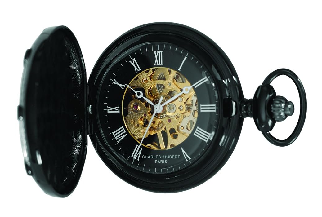 

[Charles Hubert] Pocket Watch Mechanical Manual Winding Skeleton DWA080 Men s