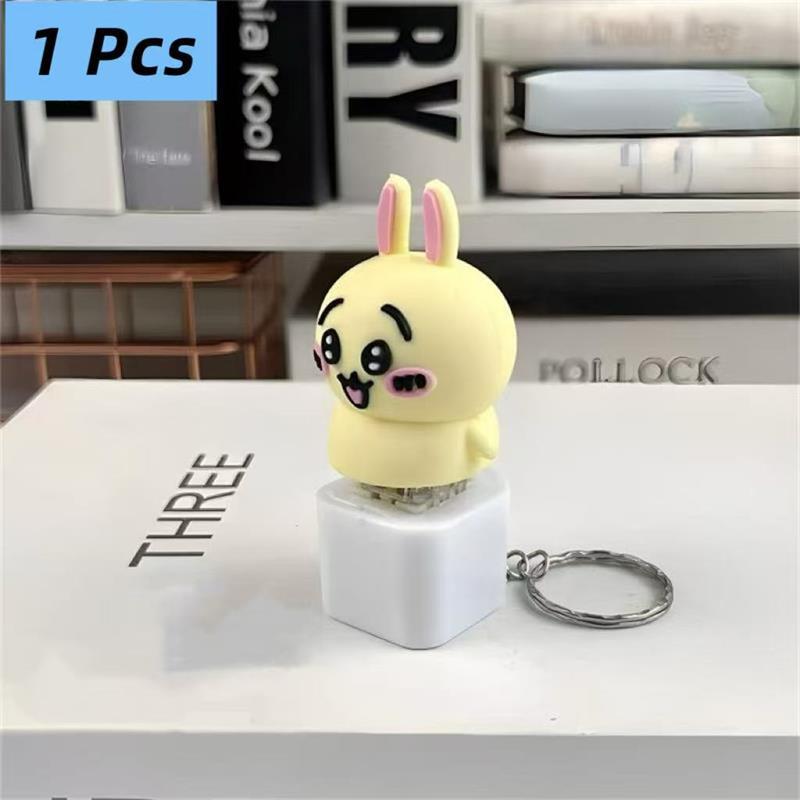 

1/2Pcs Usagi Voice Luminous Fidget Decompression Keyboard Keychain Bag Pendant Stress Relief Toy Antistress Finger Keyboard Game