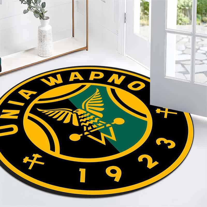 Unia Wapno Adler-Emblem Runder Teppich Polnischer Fußball Runder Boden Teppich Sportfan Wohnzimmer Schlafzimmer Heimdeko Matte
