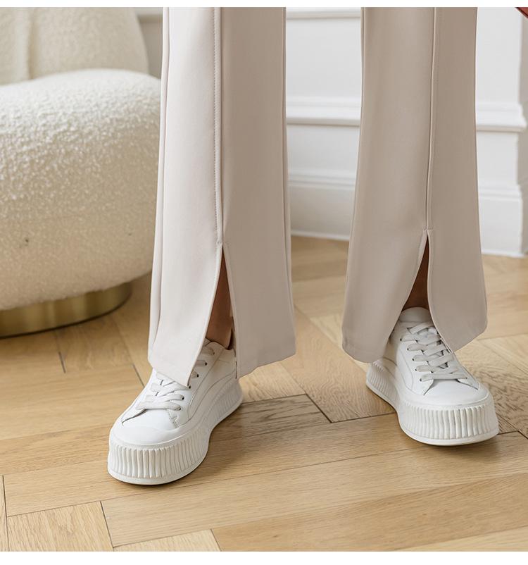 Women's Korean Style High-Waisted Flared Split Dress Pants - Spring/Summer 2026 Collection, Slimming Drapey Trousers Casual Trousers.