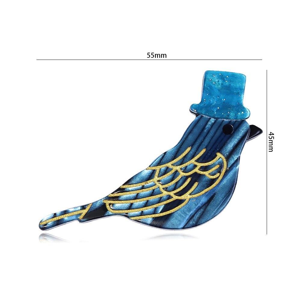 Blucome Vivid Acrylic Cute Bird Brooches Pins for Women Animal Brooch Fiber Halloween Christmas Party Gift Costume Jewelry